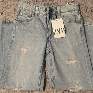 Zara Faded Blue Ripped Jeans
